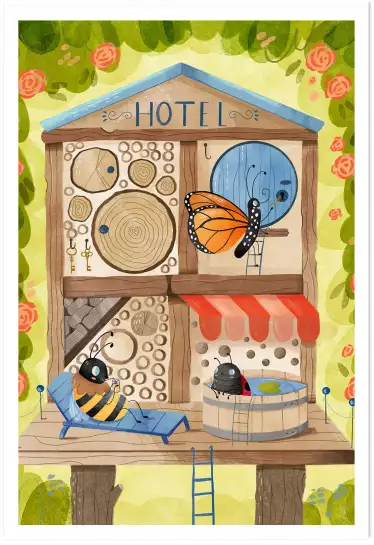 Hôtel pour insectes - affiche pour enfant