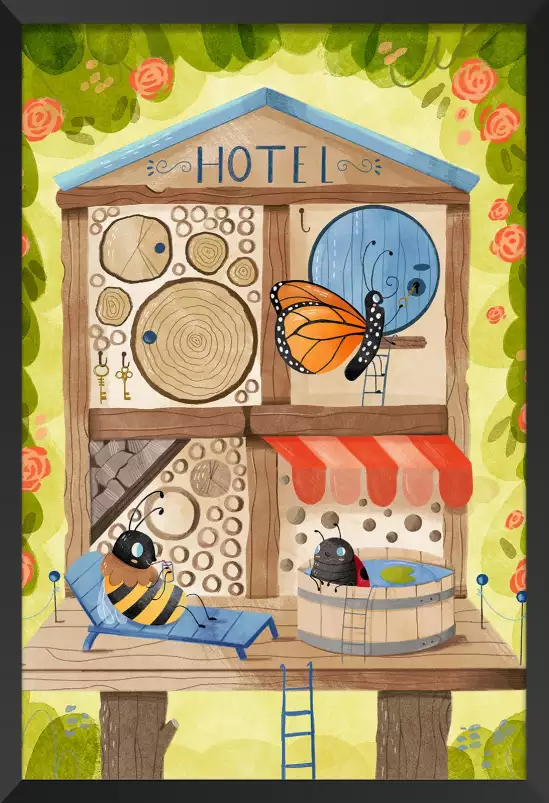 Hôtel pour insectes - affiche pour enfant