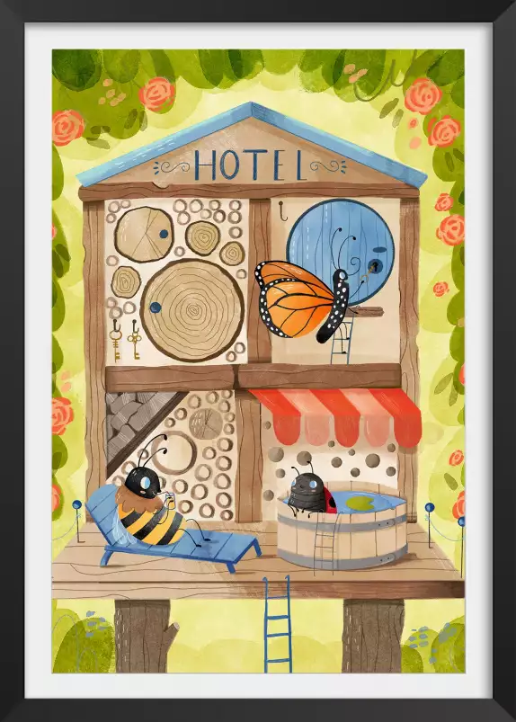 Hôtel pour insectes - affiche pour enfant