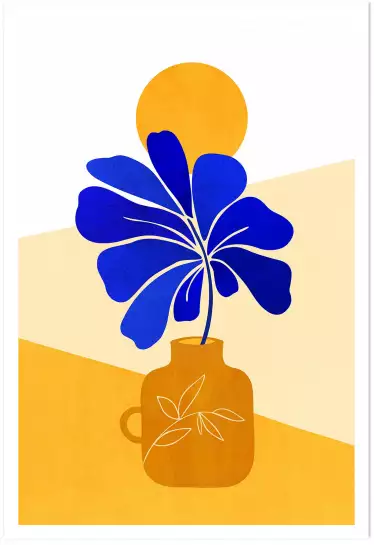 Fleur à pétales bleus - affiche fleurs