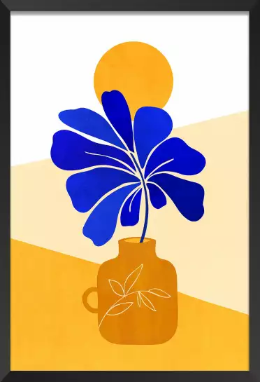 Fleur à pétales bleus - affiche fleurs