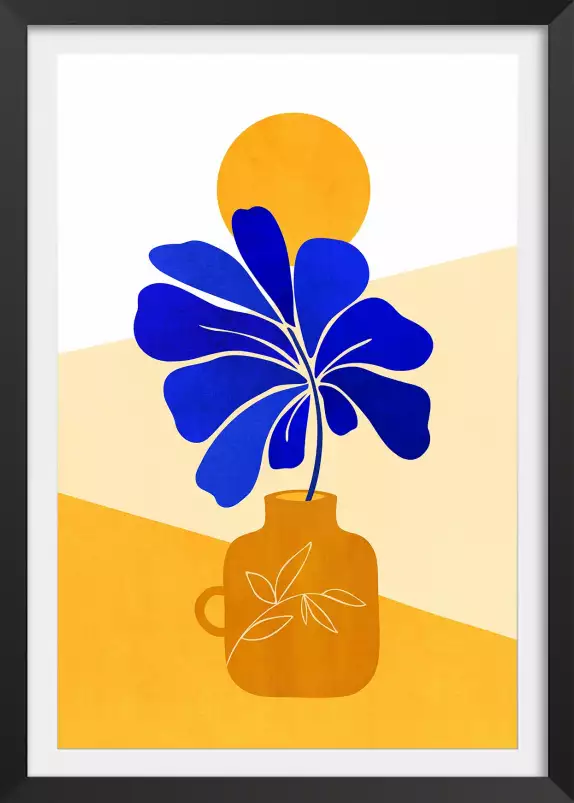 Fleur à pétales bleus - affiche fleurs