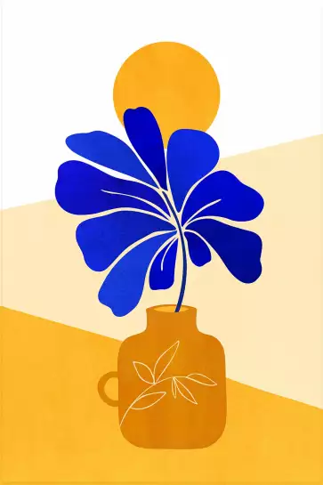 Fleur à pétales bleus - affiche fleurs