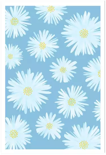 Marguerites daisies - affiche fleurs