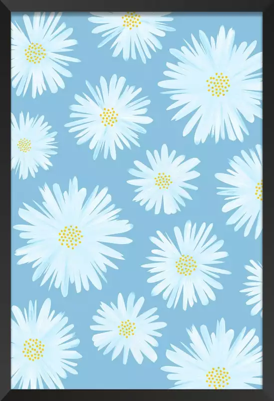 Marguerites daisies - affiche fleurs