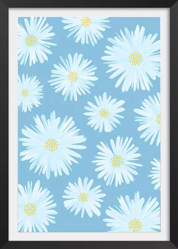 Marguerites daisies - affiche fleurs