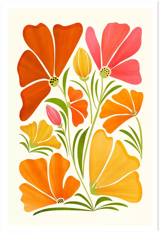 Printemps sauvages - affiche fleurs