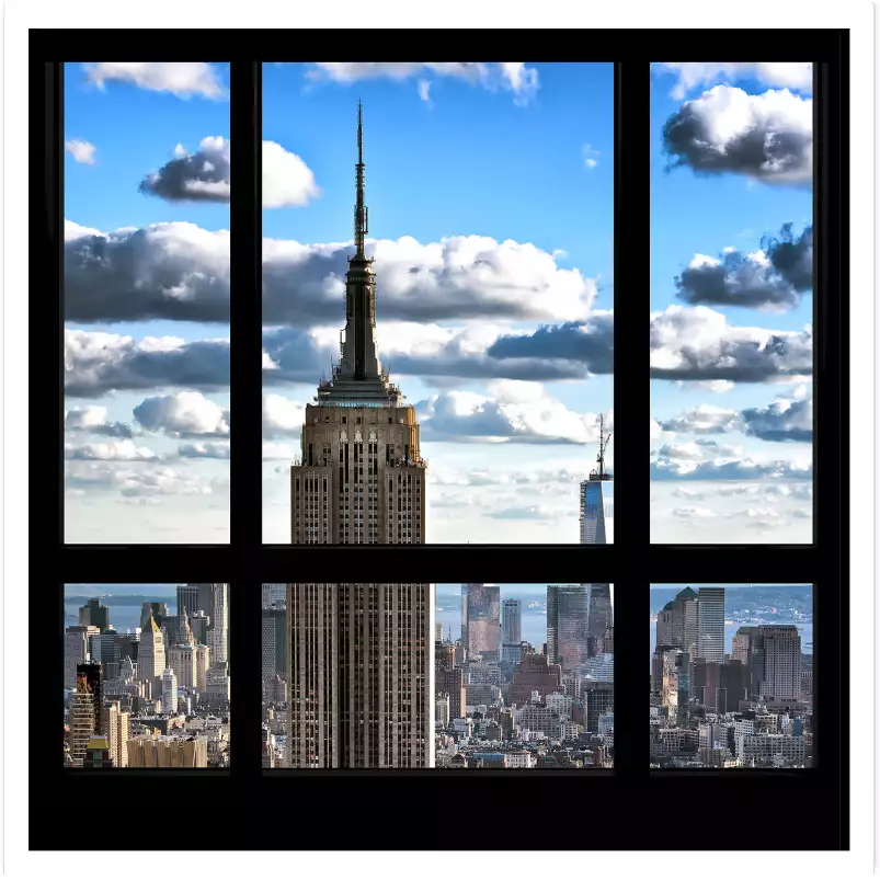 Fenêtre sur gratte ciel - affiche new york