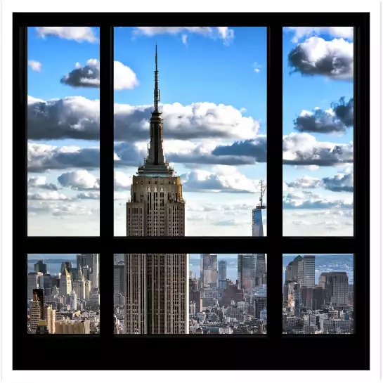 Fenêtre sur gratte ciel - affiche new york