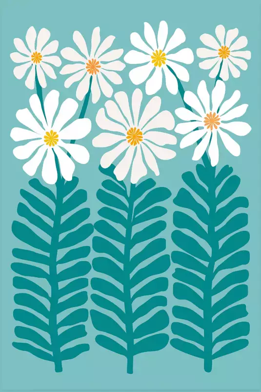 Dans le jardin - affiche de fleurs