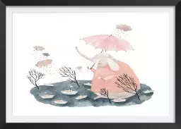 Jour de pluie chez Madame éléphant - affiche chambre bébé