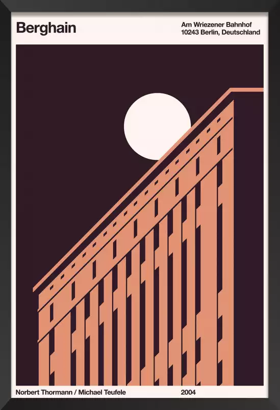 Le Berghain night techno - affiches art nouveau