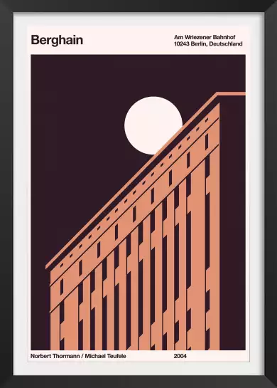 Le Berghain night techno - affiches art nouveau