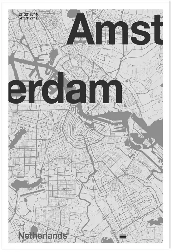 Amsterdam minimaliste - affiche ville