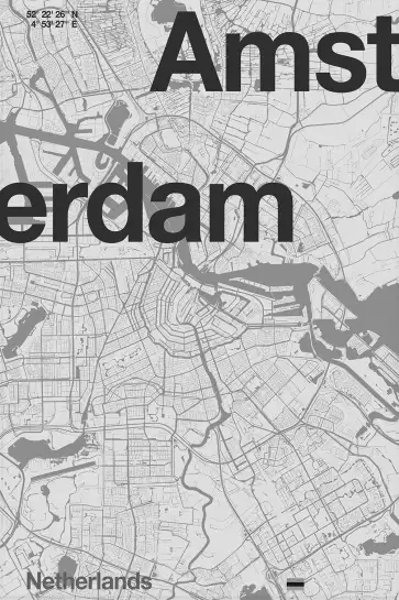 Amsterdam minimaliste - affiche ville