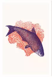 Poisson et corail - affiche surrealiste