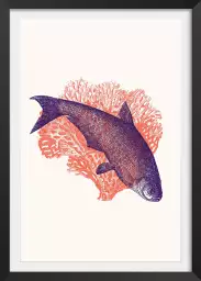 Poisson et corail - affiche surrealiste