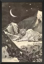 Tigre blanc géant - affiche surrealiste