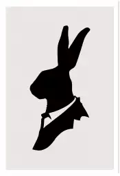 Lapin en costume - affiche surrealiste