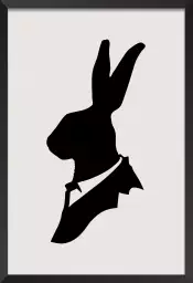 Lapin en costume - affiche surrealiste