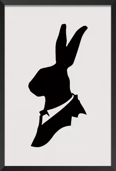 Lapin en costume - affiche surrealiste