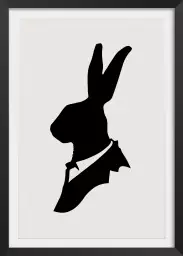 Lapin en costume - affiche surrealiste