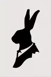 Lapin en costume - affiche surrealiste