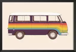 Van rainbow - affiche voiture vintage