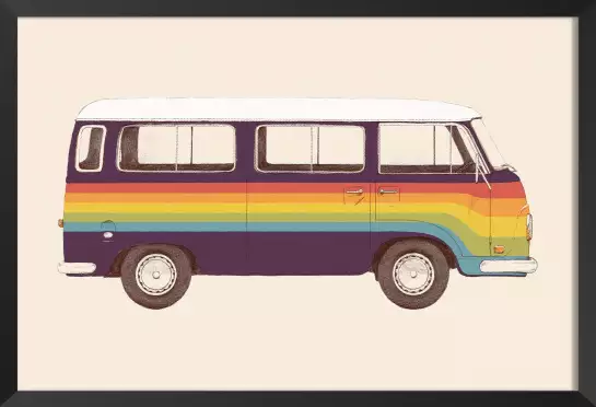 Van rainbow - affiche voiture vintage