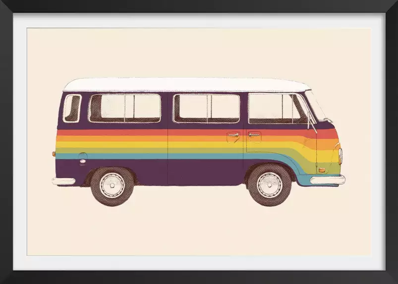 Van rainbow - affiche voiture vintage