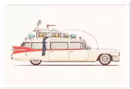 Ghostbusters car - affiche voiture vintage