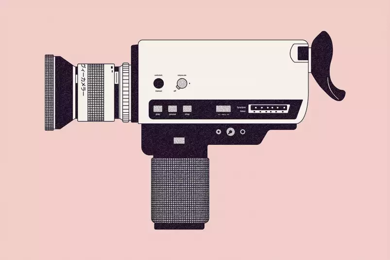 Camera Super 8 - affiche retro vintage