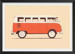 Red van - affiche voiture vintage