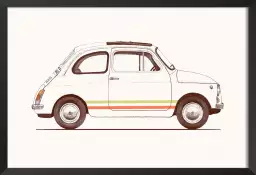 Fiat 500 vintage - affiche voiture vintage