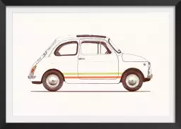 Fiat 500 vintage - affiche voiture vintage