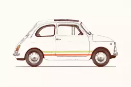 Fiat 500 vintage - affiche voiture vintage