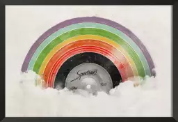 Rainbow records - affiche retro vintage