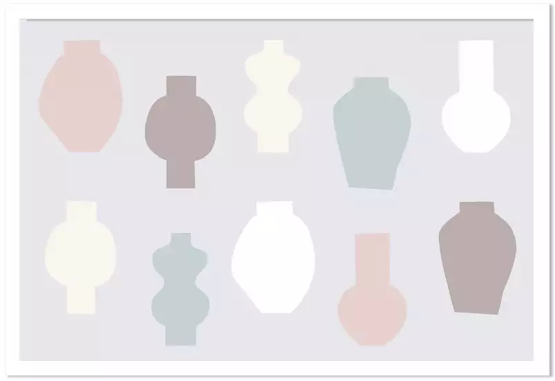 Vases Abstraits Pastel - tableau abstrait