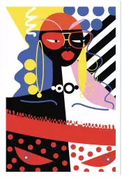 Collage la femme aux lunettes - affiche pop art