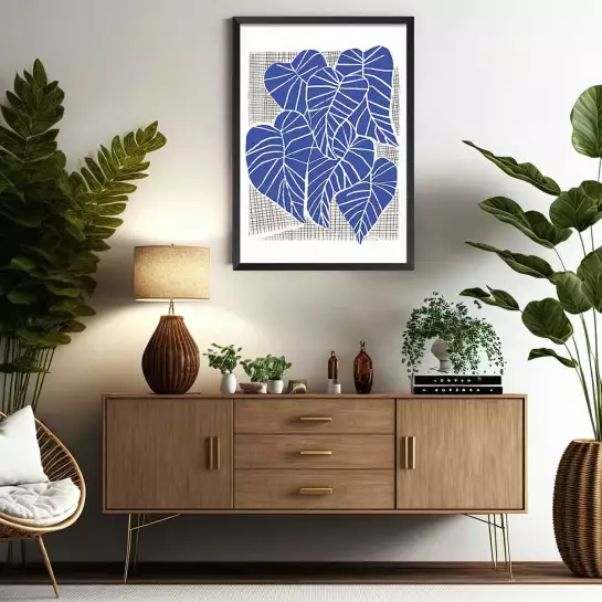 Alocasia bleu - affiche feuille