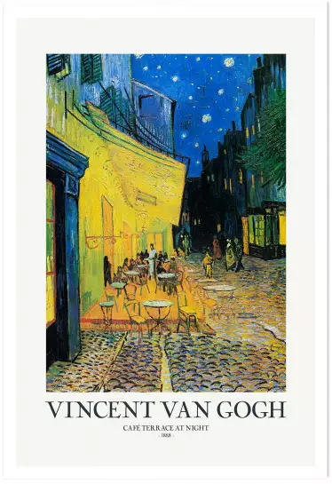 Café d'Arles terrasse la nuit - Tableau de Vincent Van Gogh