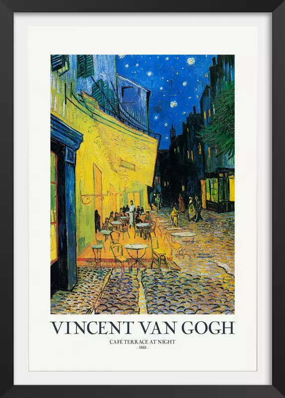 Café d'Arles terrasse la nuit - Tableau de Vincent Van Gogh