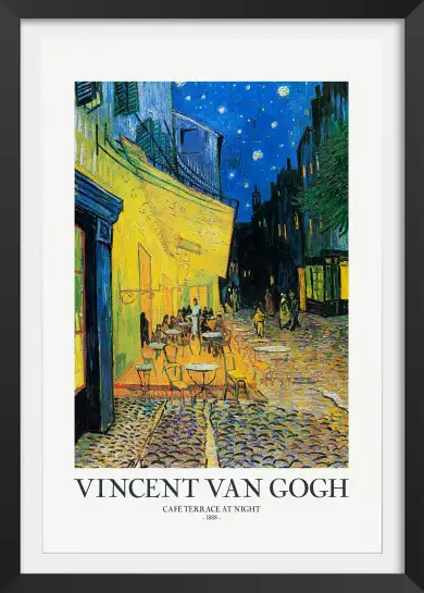 Café d'Arles terrasse la nuit - Tableau de Vincent Van Gogh