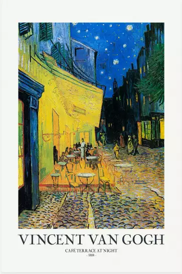 Café d'Arles terrasse la nuit - Tableau de Vincent Van Gogh