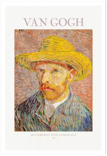 Autoportrait au chapeau de paille - Tableau de Vincent Van Gogh