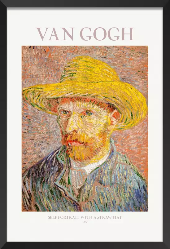 Autoportrait au chapeau de paille - Tableau de Vincent Van Gogh