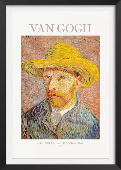 Autoportrait au chapeau de paille - Tableau de Vincent Van Gogh