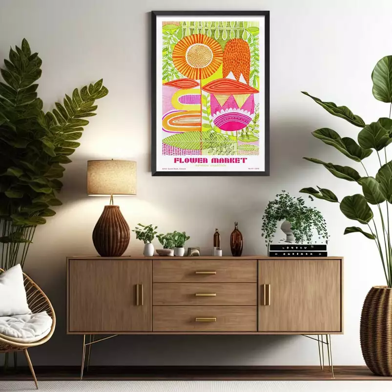 Flower power market - affiche de fleurs