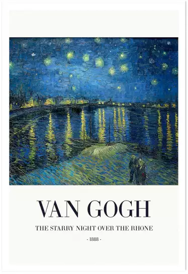 La nuit étoilée sur le Rhône - Tableau de Vincent Van Gogh