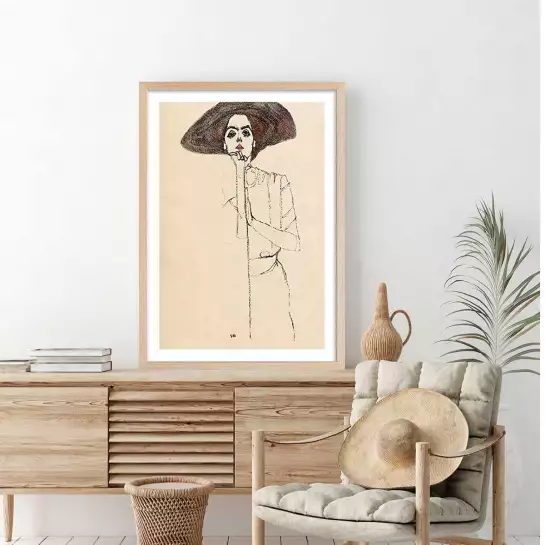 Portrait par Egon Schiele - tableau celebre femme